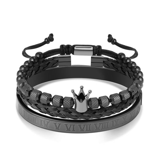 King Set Armband | Set van 3 | Compleet RVS