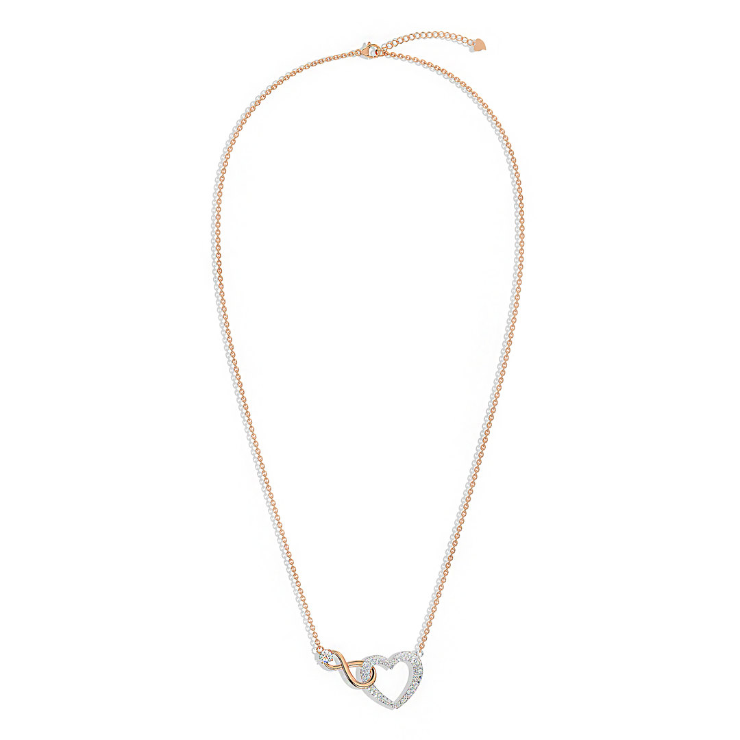 ketting dames rosegoud infinity hart met zirkonia steen | cadeauplek