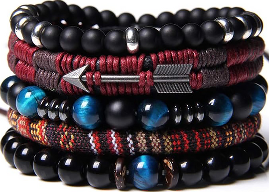 Onyx Rope Armband | Set van 5