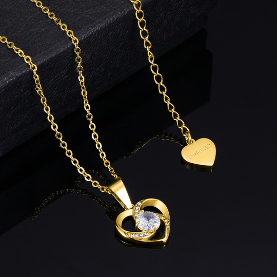 Ketting Dames | Spiraal Hart | Goud 18K plated RVS