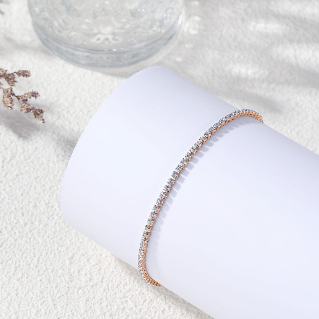 Armband Dames | Diamant Steentjes | Rose goud plating