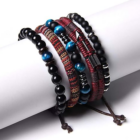 Onyx Rope Armband | Set van 5