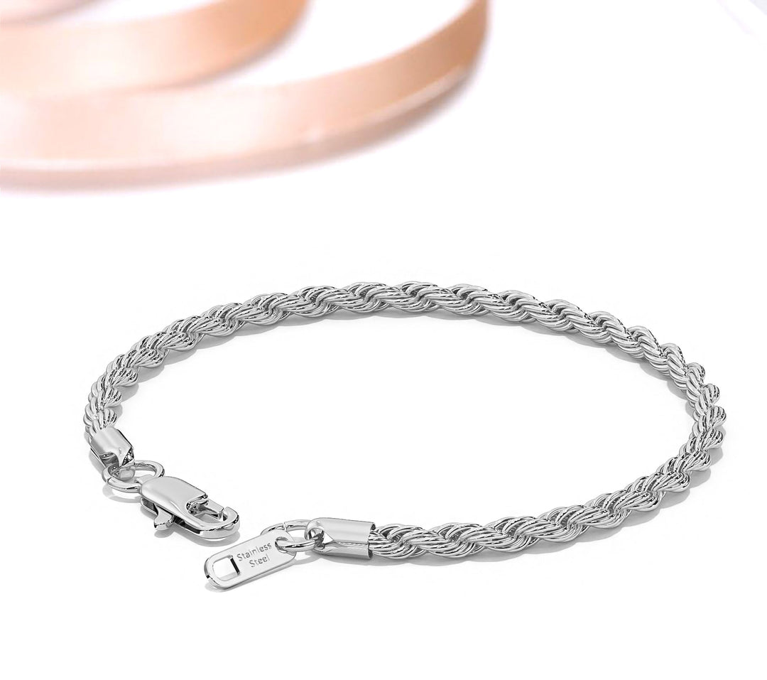 Rope Chain Armband | Compleet RVS 5mm | Zilver