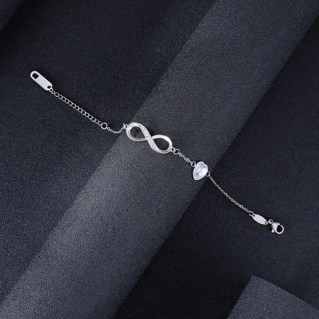 Damesarmband, 925 sterling zilver, oneindig, liefde, zirkonia Damesarmband, 925 sterling zilver, oneindig, liefde, zirkonia