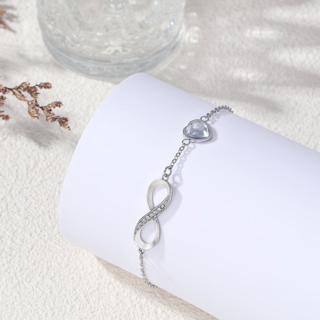 Infinity Armband Dames Zilveren Tennis Armband met Hart Zirkoon Oneindigheidsteken Verstelbare Geschenken voor Dames Meisjes (01 Infinity Armband Dames Zilveren Tennis Armband met Hart Zirkoon Oneindigheidsteken Verstelbare Geschenken voor Dames Meisjes (01
