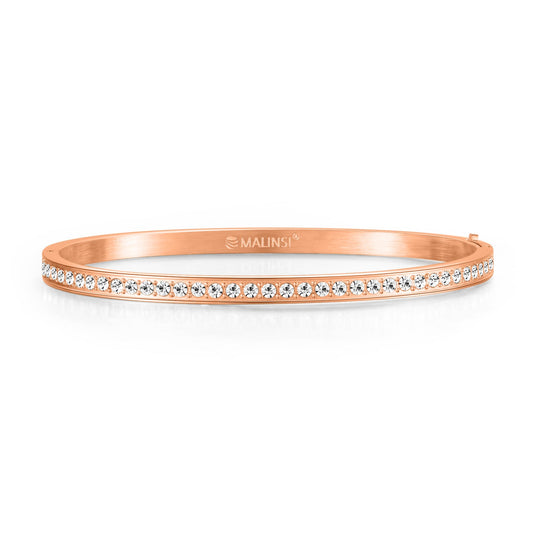 Armband Dames | Rose Goud plated RVS | Zirkonia