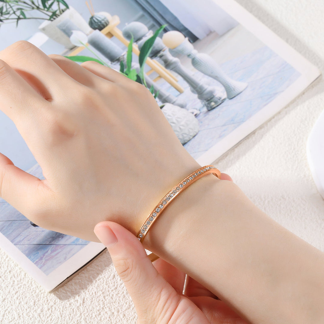 Armband Dames | Rose Goud plated RVS | Zirkonia