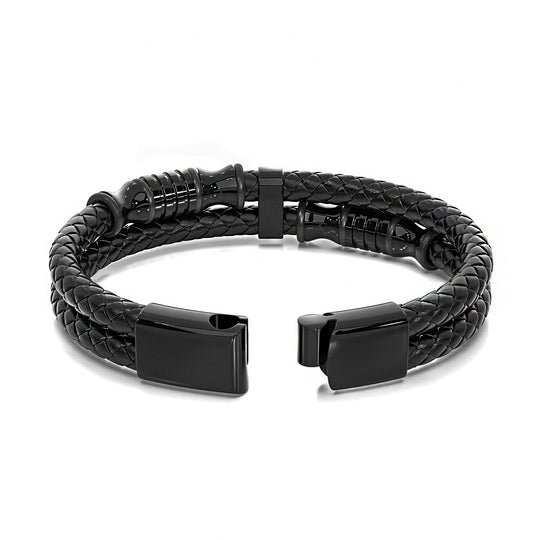 Armband Heren | Leer | Zwart Effect Mysterie