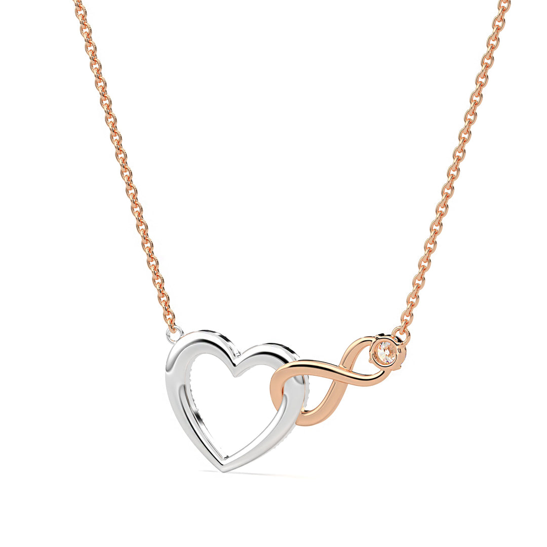 ketting dames rosegoud infinity hart met zirkonia steen achterkant | cadeauplek