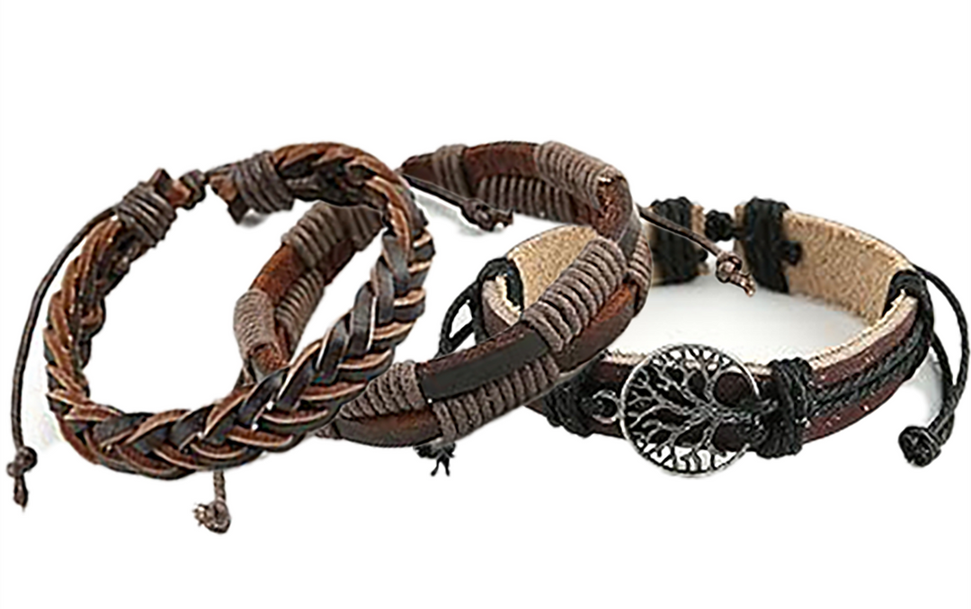 Forever Rope en Leer Armband | Set van 3 | Bruin