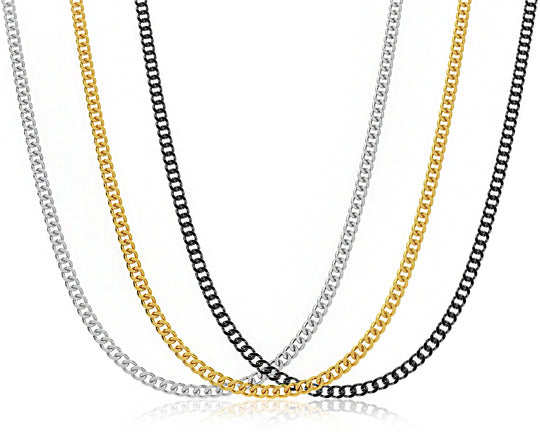 Cuban Link Ketting | Compleet RVS 60cm | Zwart