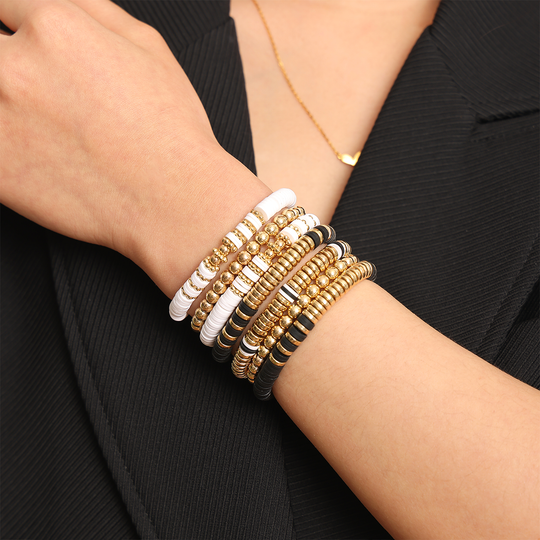 Armband Dames Set 7 Stuks | Zwart & Wit