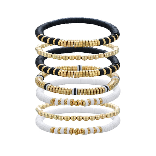 Armband Dames Set 7 Stuks | Zwart & Wit