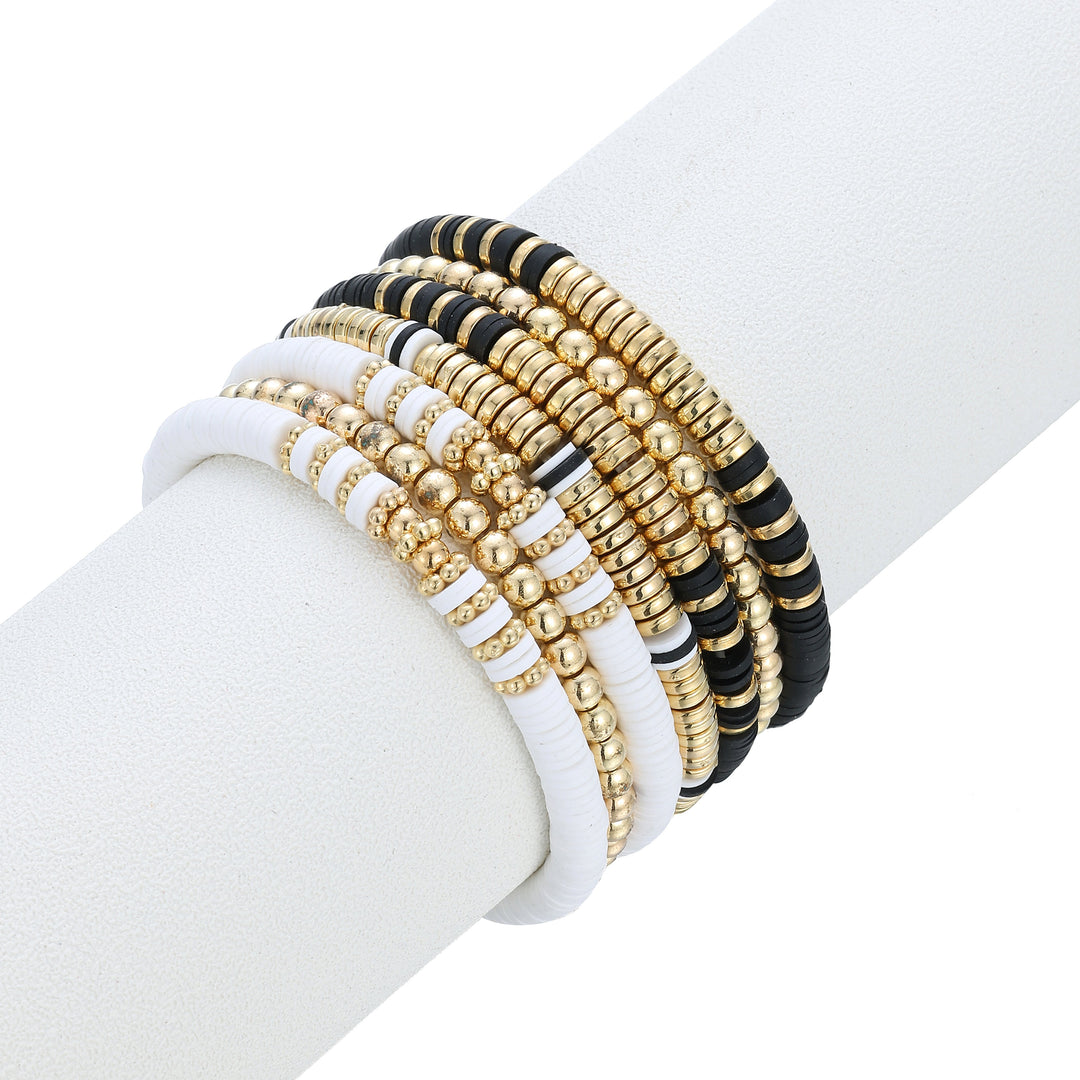 Armband Dames Set 7 Stuks | Zwart & Wit