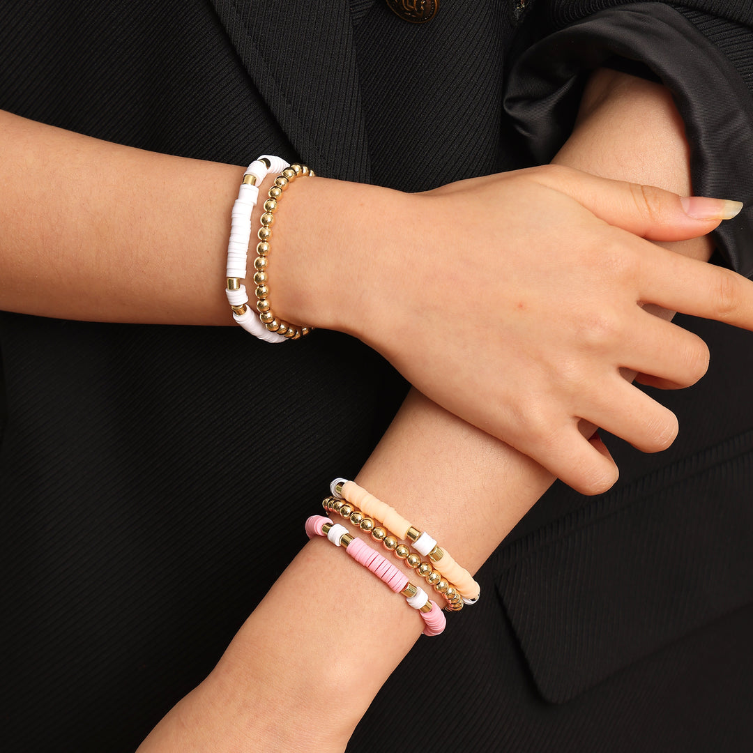 Armband Dames Set 5 Stuks | Roze & Wit