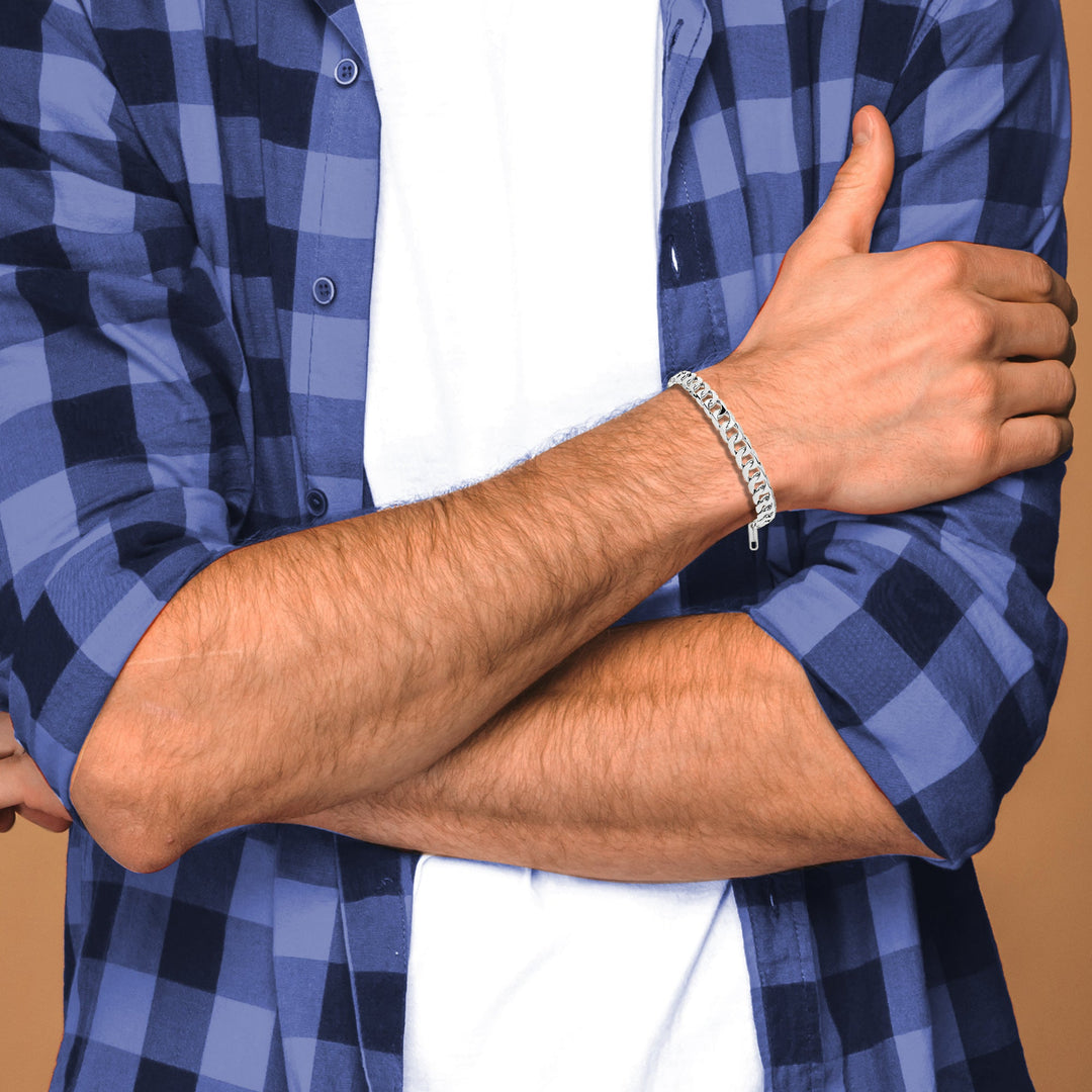 Silver Cuban Link Men's Bracelet Duc - Amsterdam Silver Cuban Link Men's Bracelet Duc - Amsterdam