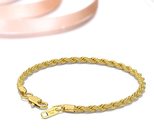 Rope Chain Armband | Compleet RVS 5mm | Goud