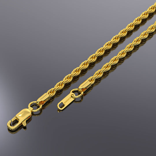 Rope Chain Armband | Compleet RVS 5mm | Goud