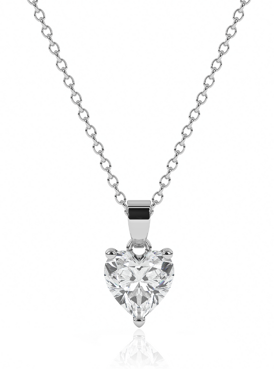 Zirkonia hart dames ketting | Zilver