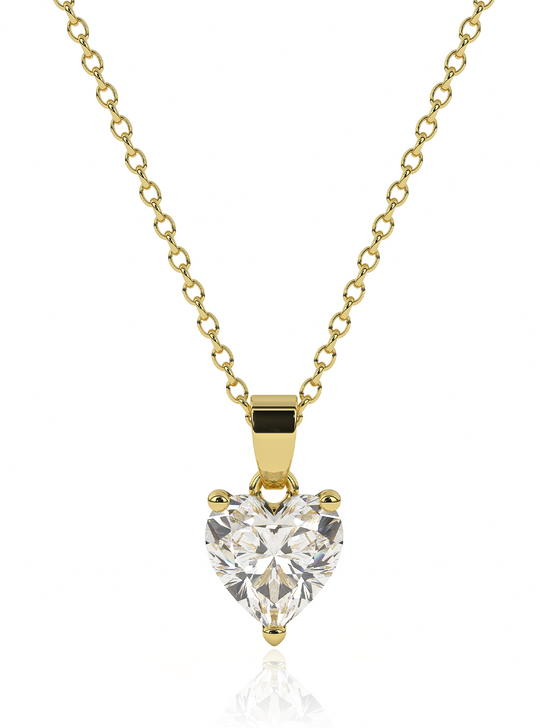 Zirkonia hart dames ketting | Goud