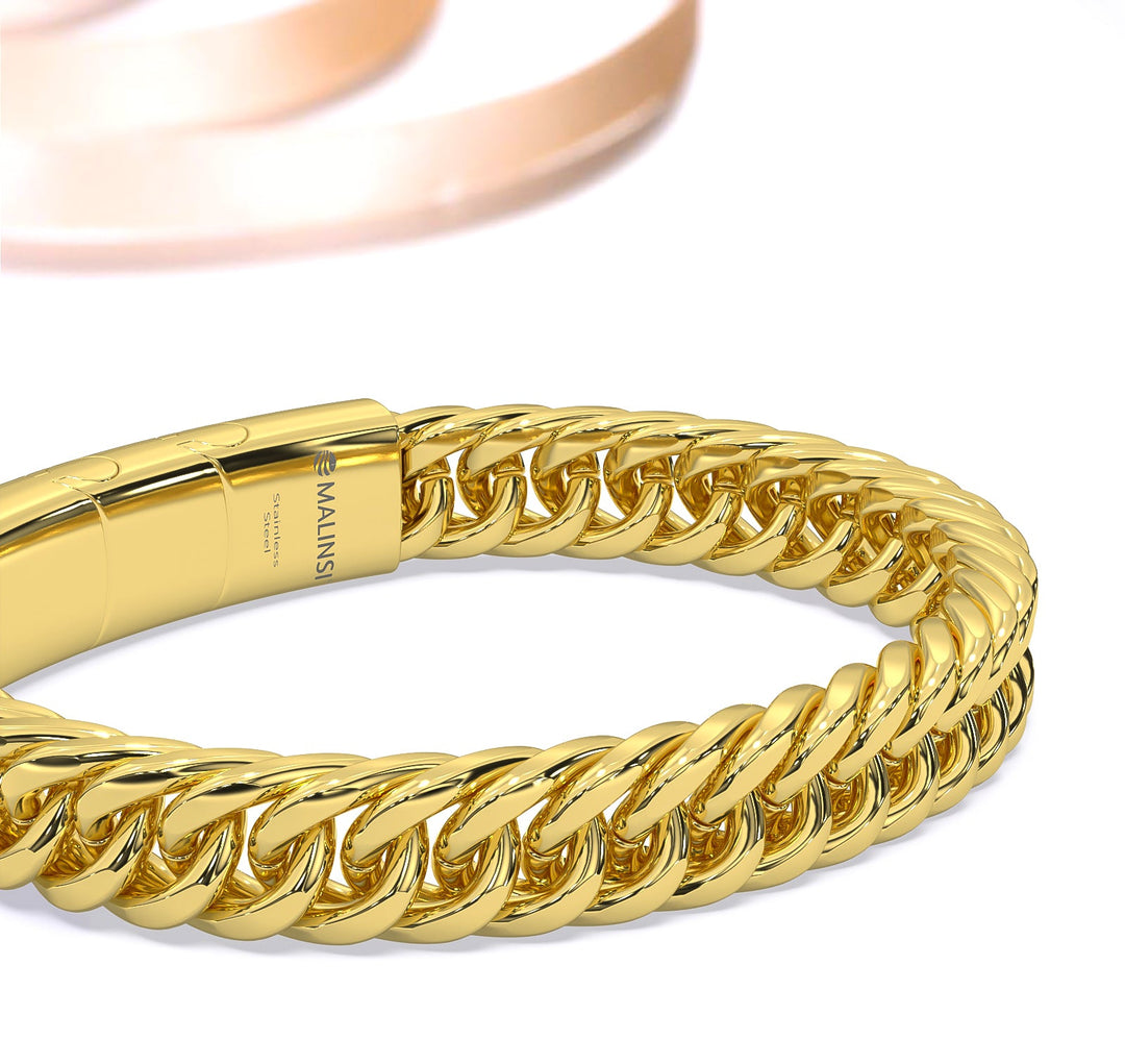 Cuban Link Armband | Compleet RVS 10mm | Goud