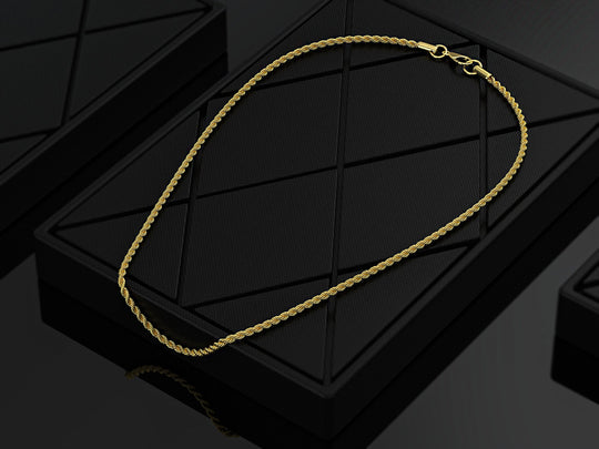 Rope Chain Ketting | Compleet RVS 60cm | Goud