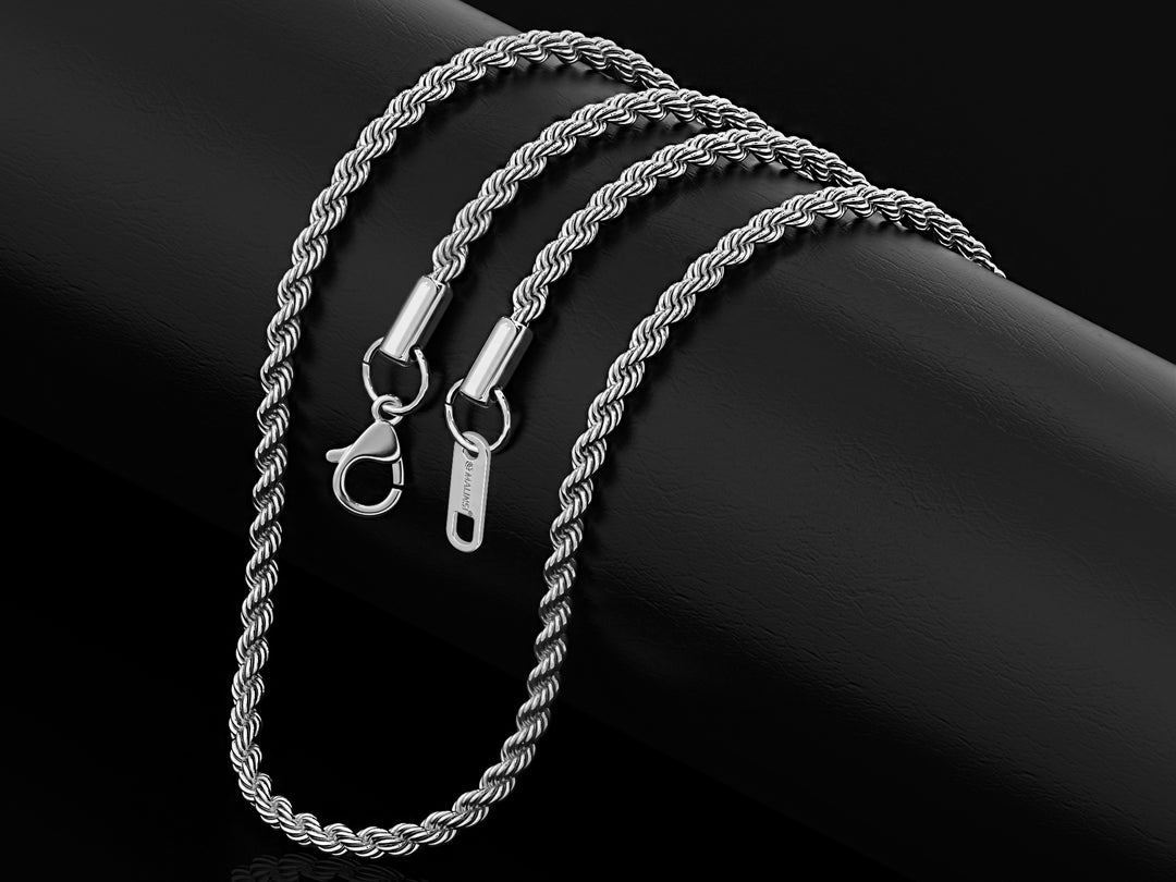 Rope Chain Ketting | Compleet RVS 60cm | Zilver