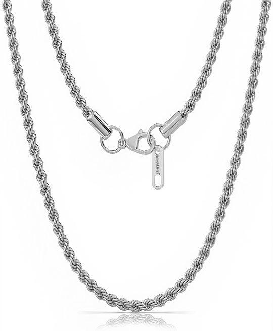 Rope Chain Ketting | Compleet RVS 60cm | Zilver