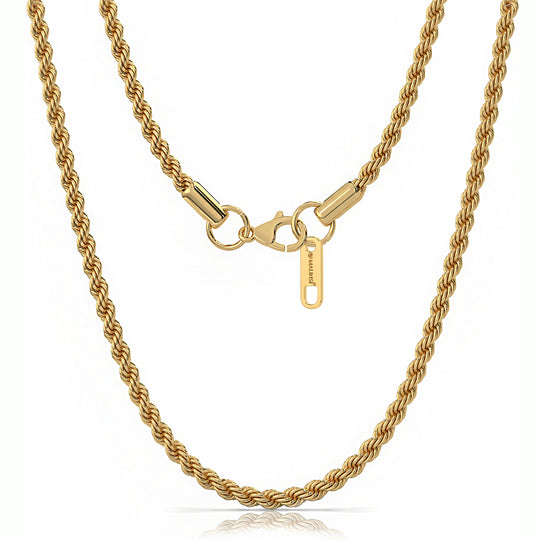 Rope Chain Ketting | Compleet RVS 60cm | Goud