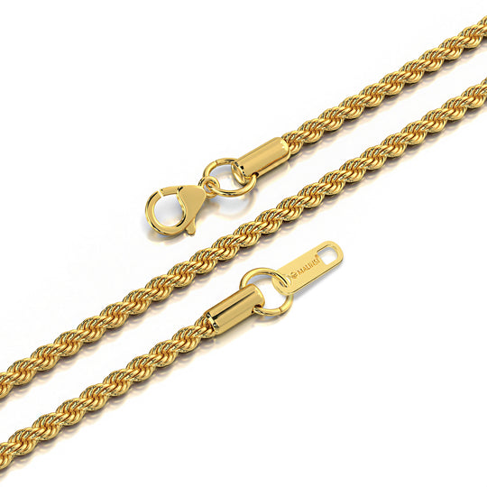 Rope Chain Ketting | Compleet RVS 60cm | Goud